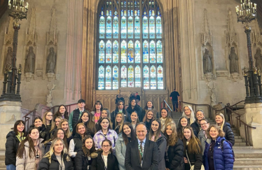 Neil Hudson school tour in Parliament